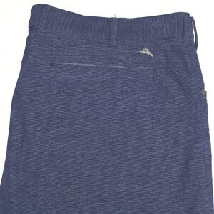 Tommy Bahama Men Navy Blue Micro Grid Stretch Performance Golf Pants Size 42x35